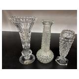 Rex ford Vintage clear glass flower vase signed