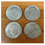 (4) Eisenhower Dollar Coins, Two Dated 1971 & Two