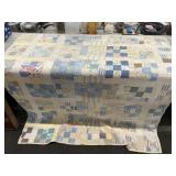 67"x67" Vintage Handmade 9 Patch Stitched Quilt