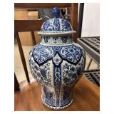 Vintage Delft Blue Ginger Jar/Urn, With a Floral