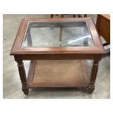 Traditional Wooden Glass Top Rectangular Table #2