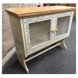 Small Wooden Cabinet Mount Floral Design.