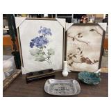 Misc Items, Two Canvas Pictures Periwinkle Design