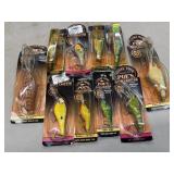 10pc Poeï¿½s Handcrafted fishing lures, Cedar wood.