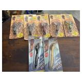 7 Bill Dance fishing lures 5 crawfish 2 eels