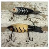 2 Wooden Fishing Lures- Vintage Bombers Wooden