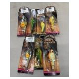 7pc Poeï¿½s Handcrafted fishing lures, cedar wood.