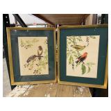 2 Bird Prints by James Gordon Irving. Gold framed
