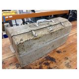 Vintage Metal Tackle Box, Silver Color