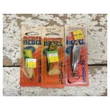 3 Vintage REBEL Pop-R Fishing Lures. Bait &