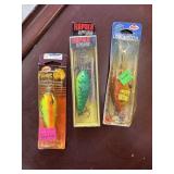 3 Rapala "Down Deep Rattlin" Crank Bait Fishing
