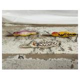 3 Wooden Fishing Lures- Vintage Bombers Wooden
