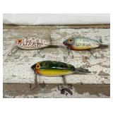 3 Wooden Lures- Vintage Bomber Baby 200 series