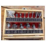 Proxxon 10-piece tungsten carbide router bit set,