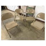 4 Tan Metal Folding Chairs