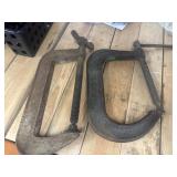 Two Large Vintage Iron C-Clamps