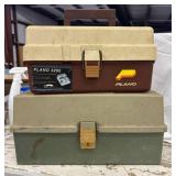 2 Vintage Plano Tackle Boxes, Brown & Gray