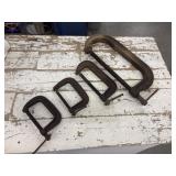 4 Large Metal C-Clamps
