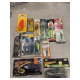 Bundle of Fishing Necessities, Lures, Worms, Etc