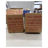 SET OF 2 HOLE CHECKER, ELECTRIC ANCHOR WINCH. IN