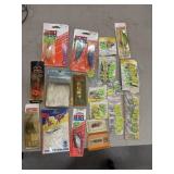 A Variety of Fishing Accessories, Lures, Weights,