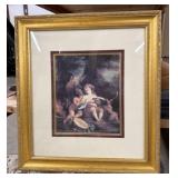 Gold Framed Print of Cherubs