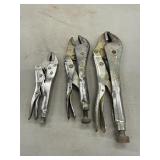 3  VICE GRIP LOCKING PLIERS. MISC SIZES