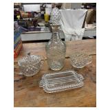 Vintage Pressed-glass liquor decanter with