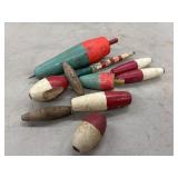 Collection of Vintage Wooden Bobbers, for Fishing