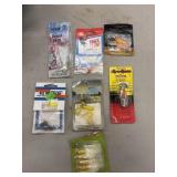 Variety of Fishing items, Bobber Stops, Weights,
