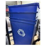 BUNDLE OF 4 PLASTIC RECYCLING  BINS, 7 SMALL