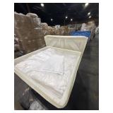 HUGE BUNDLE OF WHITE TWIN FLAT SHEETS. PLASTIC