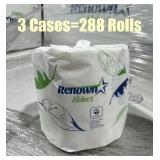 THREE Cases Renown Select Bath Tissue 1,000