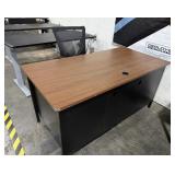 Interion Steel Desk 60"W x 30"D size with a Walnut