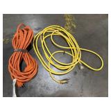 2 Extension Cords, Orange and Yellow with Lighted