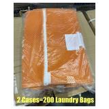 TWO Cases New ORANGE Mesh Laundry Bags. 200
