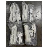 FOUR 25ft White Extension Cords, New in Package.