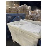 LARGE PLASTIC UTILITY CRATE FULL OF WHITE