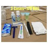 3 CASES Hygiene Kits 40 kits Per Case Totaling
