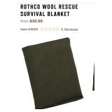 FOUR Cases Rothco Wool Rescue Survival Blankets
