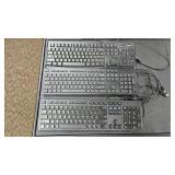 2 Dell keyboards and 1 Logitech keyboard
