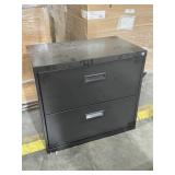 Set of 2  double drawer 30 inch black locking