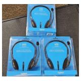 THREE Logitech H111 Stereo Headsets