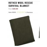 FOUR Cases Rothco Wool Rescue Survival Blankets