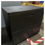 Solid Black 2-Drawer Lateral File Cabinet, No