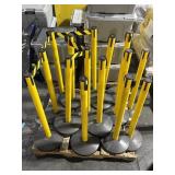 5 Uline Crowd Control Posts w/ Retractable Belt