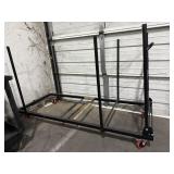 Heavy-Duty Folding Table Cart, Adjustable Steel