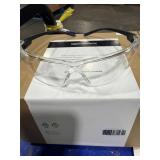 32 BOXES OF 12 PAIR OF SAFETY GLASSES. ANTI FOG,