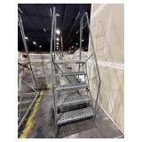 Industrial rolling platform ladder, designed for