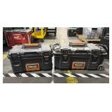 2 Rigid plastic tool boxes.